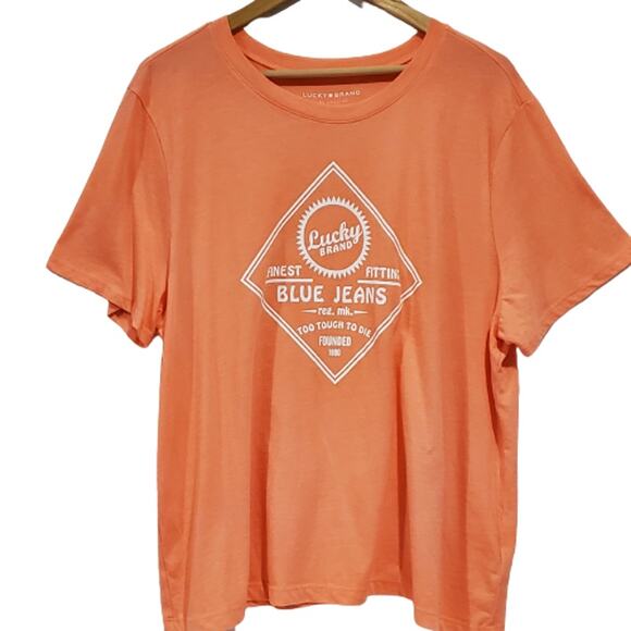 Lucky Brand Apricot Blush  Short Sleeve Graphic T Shirt XXL - Picture 1 of 7